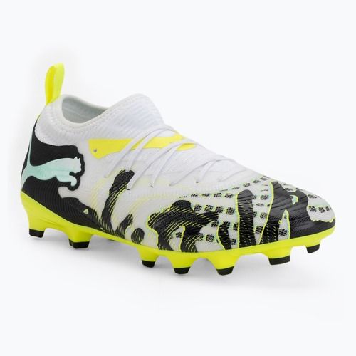 Încălțăminte de fotbal pentru copii PUMA Future 9 Match Creativity Fg/Ag Jr yellow alert/mint jelly/puma white/puma black