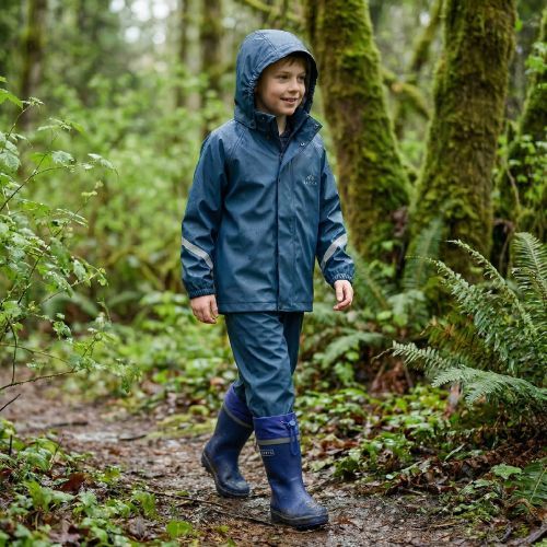Cizme de cauciuc pentru copii KADVA PuddleProof JR cu elemente reflectorizante bleumarin