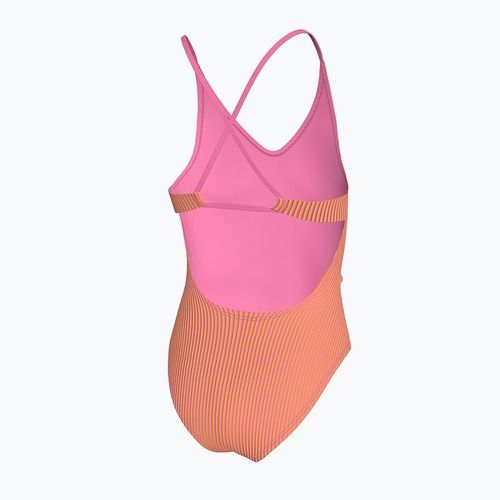 Costum de înot întreg pentru copii Nike Ocean Bound Ripple Texture Lace Up pink glow