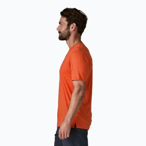 Tricou pentru bărbați Patagonia Cap Cool Merino Blend Graphic Shirt heritage header/coal orange