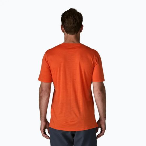 Tricou pentru bărbați Patagonia Cap Cool Merino Blend Graphic Shirt heritage header/coal orange