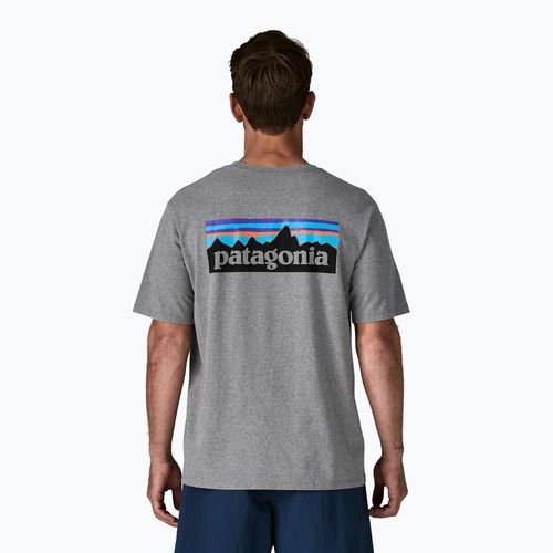 Tricou pentru bărbați Patagonia P-6 Logo Responsibili-Tee gravel heather