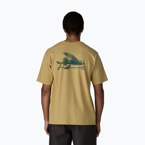Tricou pentru bărbați Patagonia Flying Fish Responsibili Tee limestone yellow/heritage fitz