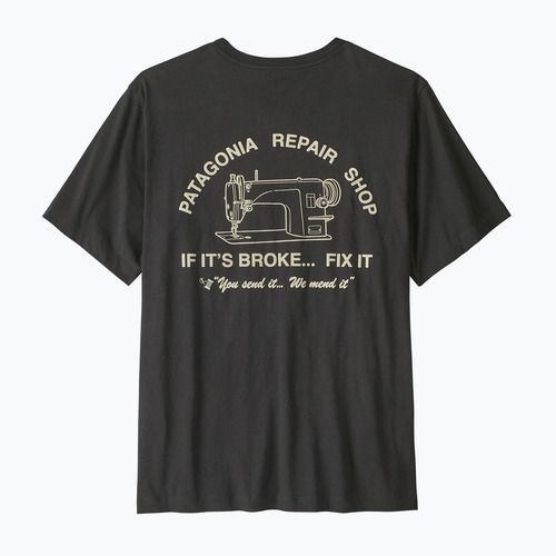 Tricou pentru bărbați Patagonia Repair Shop ink black