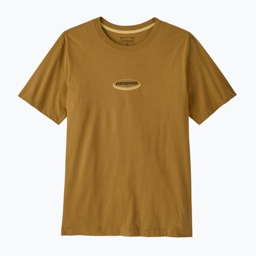 Tricou pentru bărbați Patagonia '95 Oval Logo bobcat brown/sunshine