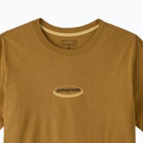 Tricou pentru bărbați Patagonia '95 Oval Logo bobcat brown/sunshine