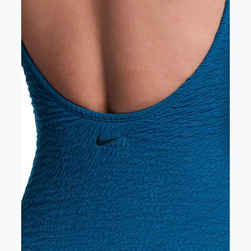 Costum de înot întreg pentru femei Nike Shoreline Pucker Scoop Neck black