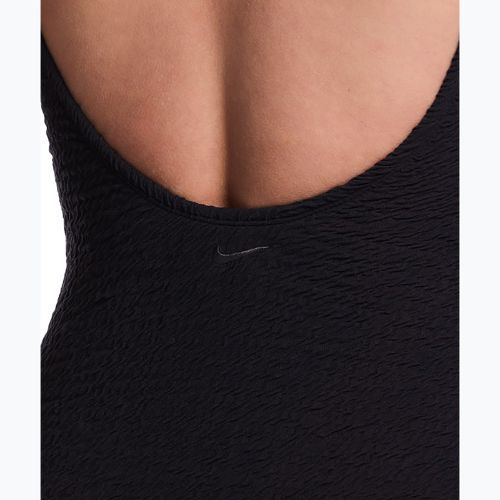 Costum de înot întreg pentru femei Nike Shoreline Pucker Scoop Neck black