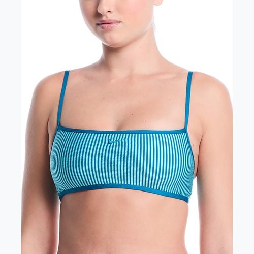 Top costum de baie Nike Ripple Texture Bralette Classic Bikini bleached turquoise