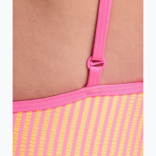 Costum de înot întreg pentru femei Nike Ocean Bound Ripple Texture Square Neck pink glow