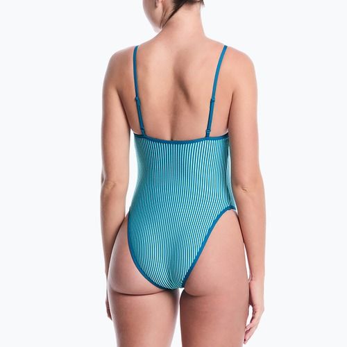 Costum de înot întreg pentru femei Nike Ocean Bound Ripple Texture Square Neck bleached turquoise