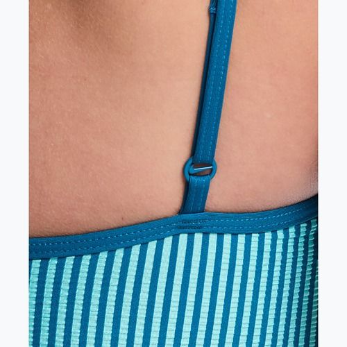 Costum de înot întreg pentru femei Nike Ocean Bound Ripple Texture Square Neck bleached turquoise