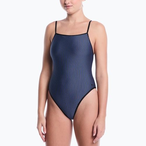 Costum de înot întreg pentru femei Nike Ocean Bound Ripple Texture Square Neck slate