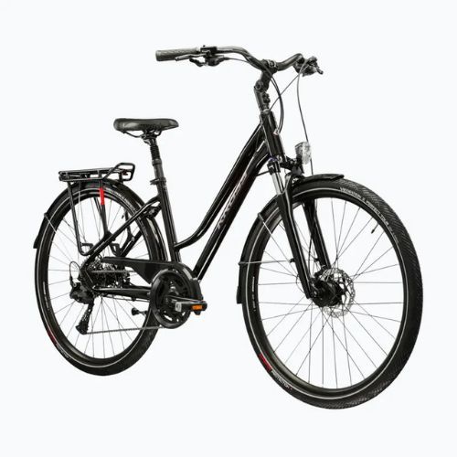 Bicicletă de trekking pentru femei KROSS Trans 7.0 In black/pink/gloss