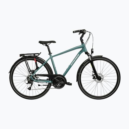 Bicicletă de trekking pentru bărbați KROSS Trans 3.0 green/silver/gloss