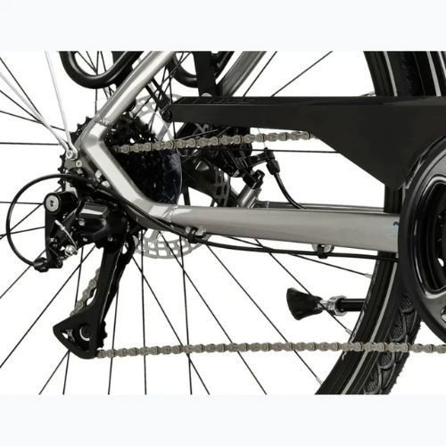 Bicicletă de trekking pentru bărbați KROSS Trans 3.0 silver/blue/gloss