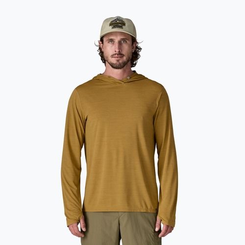 Bluză pentru bărbați Patagonia Capilene Ultra Hoody bobcat brown/light bobcat brown x-dye