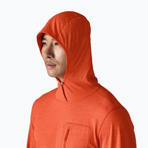 Bluză pentru bărbați Patagonia Capilene Cool Sun Hoody coal orange/light coal orange x-dye
