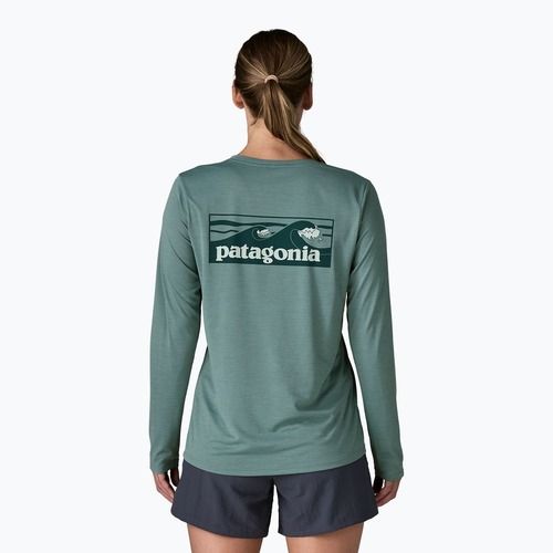 Longsleeve pentru femei Patagonia Capilene Cool Daily Shirt - Boardshort Logo blue sage/light blue sage x-dye