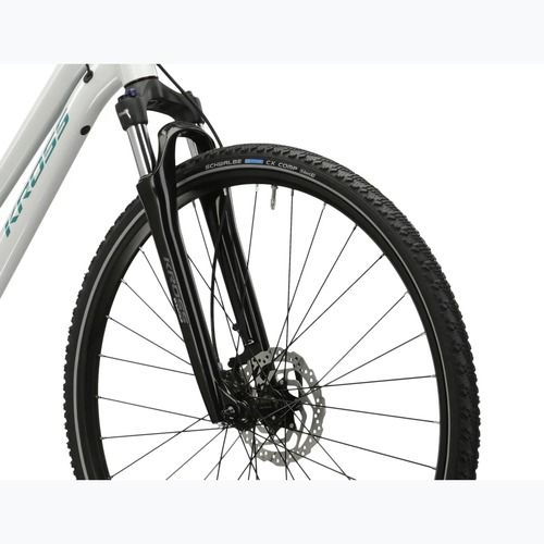Bicicletă cross pentru femei KROSS Evado 7.0 In white/turquoise/gloss