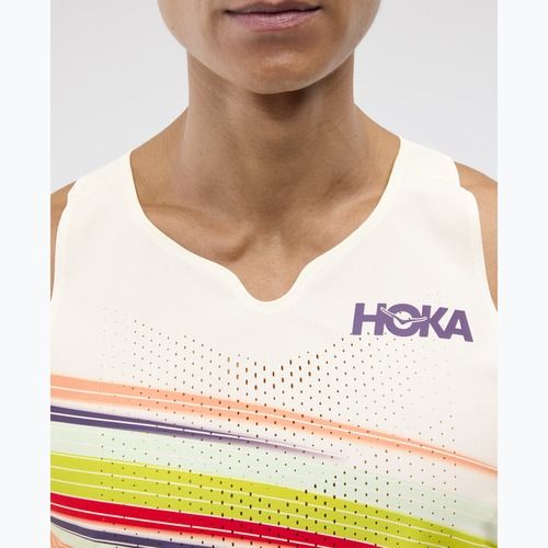 Tricou de alergare pentru bărbați HOKA Race Day Singlet alabaster flare