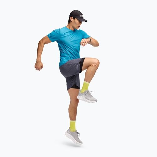 Pantaloni scurți de alergare pentru bărbați HOKA Glide 7'' 2in1 charcoal grey