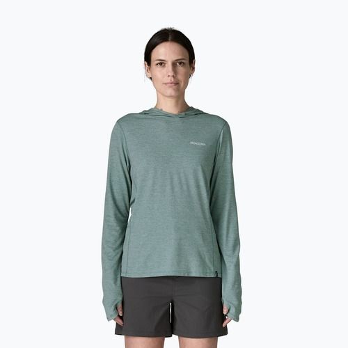 Bluză pentru femei Patagonia Capilene Cool Sun Hoody nouveau green/blue sage x-dye