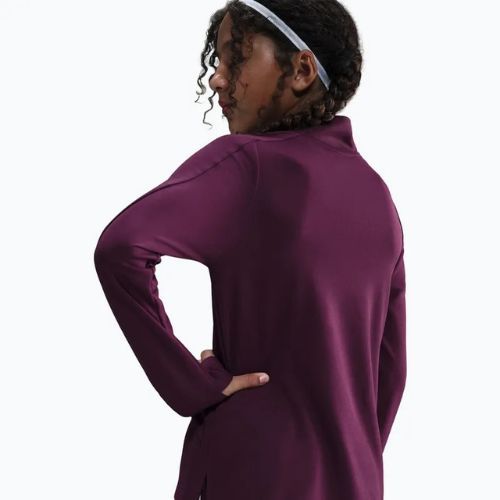 Bluză cu mânecă lungă de antrenament pentru copii Nike Dri-Fit 1/4 Zip bordeaux/white