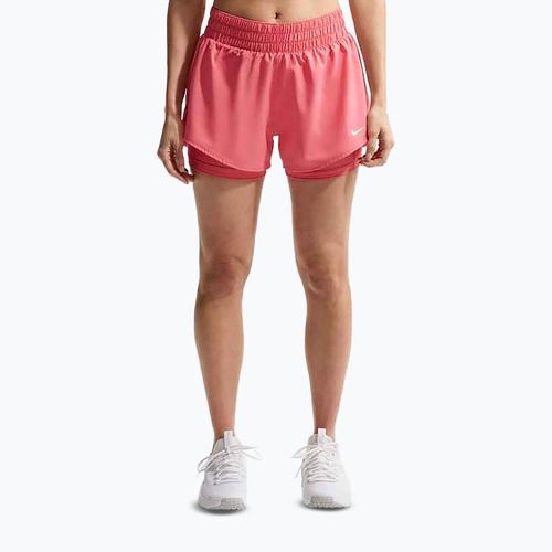 Pantaloni scurți de alergare pentru femei Nike One Dri-FIT 2IN1 sea coral/white