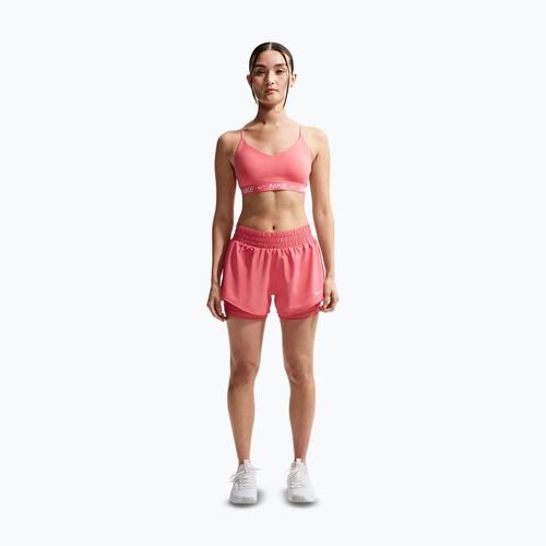 Pantaloni scurți de alergare pentru femei Nike One Dri-FIT 2IN1 sea coral/white