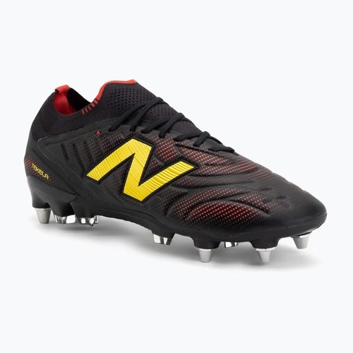 Ghete de fotbal New Balance Tekela Elite Low V5 SG black 100/punch yellow/fire cracker