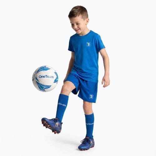 Set fotbal pentru copii OneTeam Precision Set tricou și pantaloni scurți albastru
