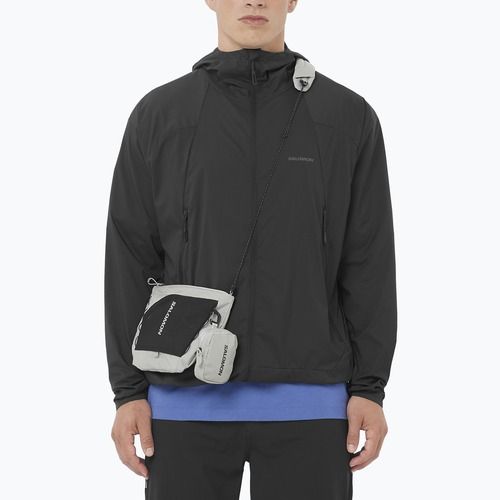 Geacă de vânt pentru bărbați Salomon Outwind Full Zip negru intens