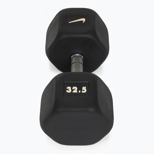 Ganteră cauciucată Nike Strength Hex Dumbbell 32,5 kg black/white