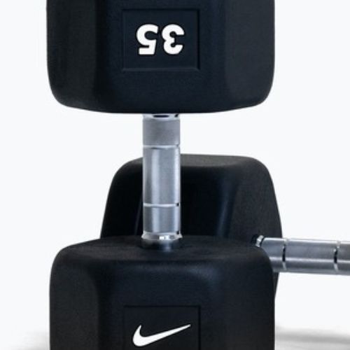 Ganteră cauciucată Nike Strength Hex Dumbbell 35 kg black/white