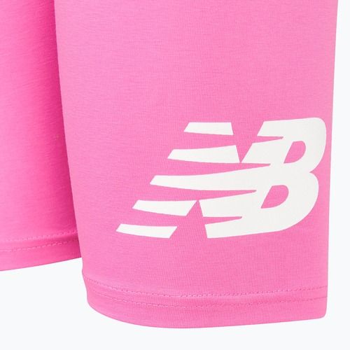 Pantaloni scurți pentru copii New Balance Stacked Logo Cycle pink satin