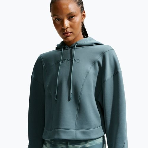 Bluză de antrenament pentru femei Nike Pro Therma-Fit Hoodie mineral slate/white