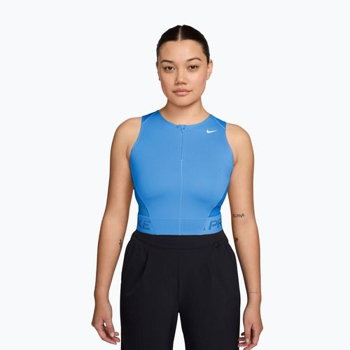 Tricou de antrenament pentru femei Nike Pro Dri-Fit university blue/light photo blue/white