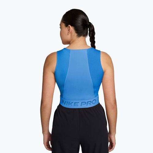 Tricou de antrenament pentru femei Nike Pro Dri-Fit university blue/light photo blue/white