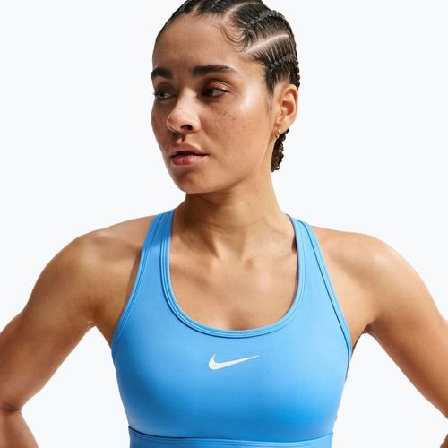 Sutien de antrenament Nike Swoosh Medium Support university blue/white