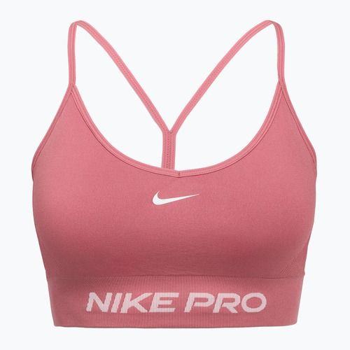 Sutien de antrenament Nike Pro Seamless Light Support peony/white
