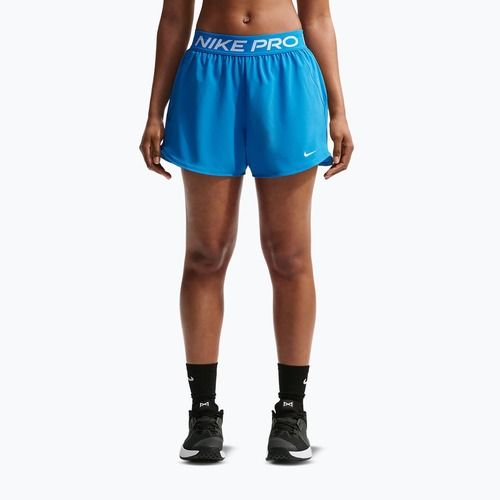 Pantaloni scurți de antrenament pentru femei Nike Pro 2in1 light photo blue/white