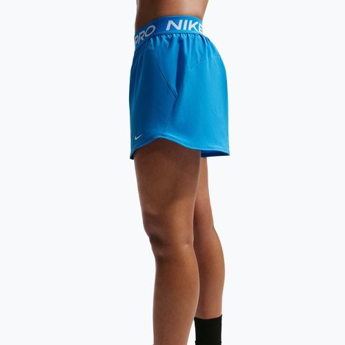 Pantaloni scurți de antrenament pentru femei Nike Pro 2in1 light photo blue/white