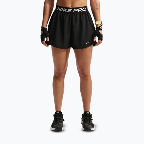 Pantaloni scurți de antrenament pentru femei Nike Pro 2in1 black/white