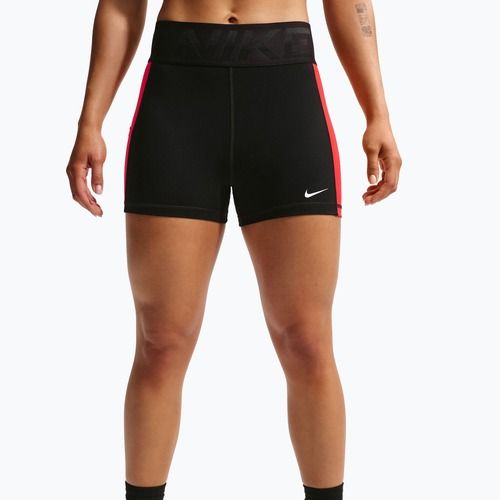 Pantaloni scurți de antrenament pentru femei Nike Pro Sculpt Dri-Fit High-Waisted Biker 5" black/light crimson/white