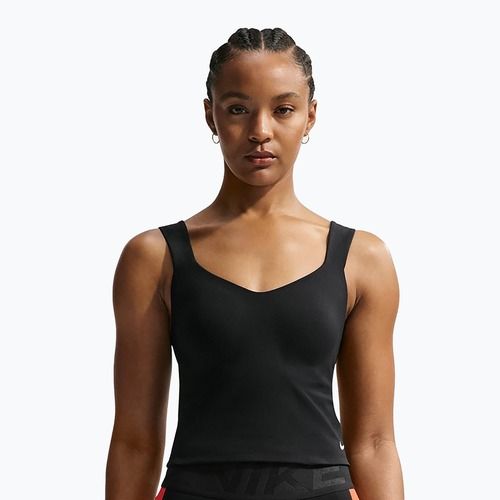 Tricou de antrenament pentru femei Nike Pro Sculpt Medium Support Padded Tank black/white