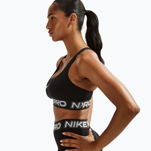 Sutien de antrenament Nike Pro Light Support Non Padded black/white/metallic silver