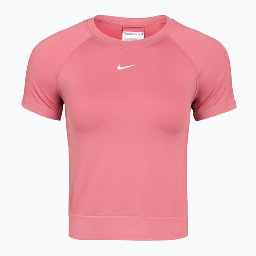 Tricou de antrenament pentru femei Nike Pro Seamless Dri-Fit peony/white