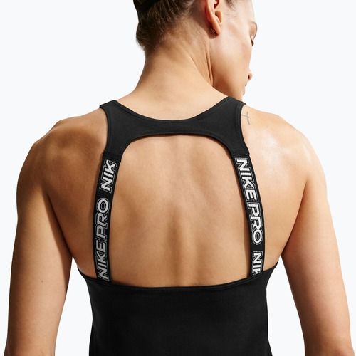 Tricou de antrenament pentru femei Nike Pro Dri-Fit TT black/white/metallic silver