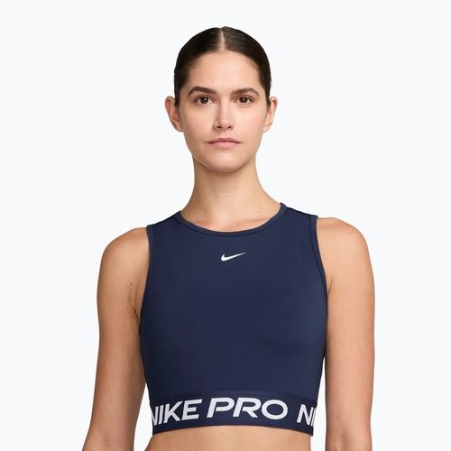 Top de antrenament pentru femei Nike Pro Dri-Fit midnight navy/white